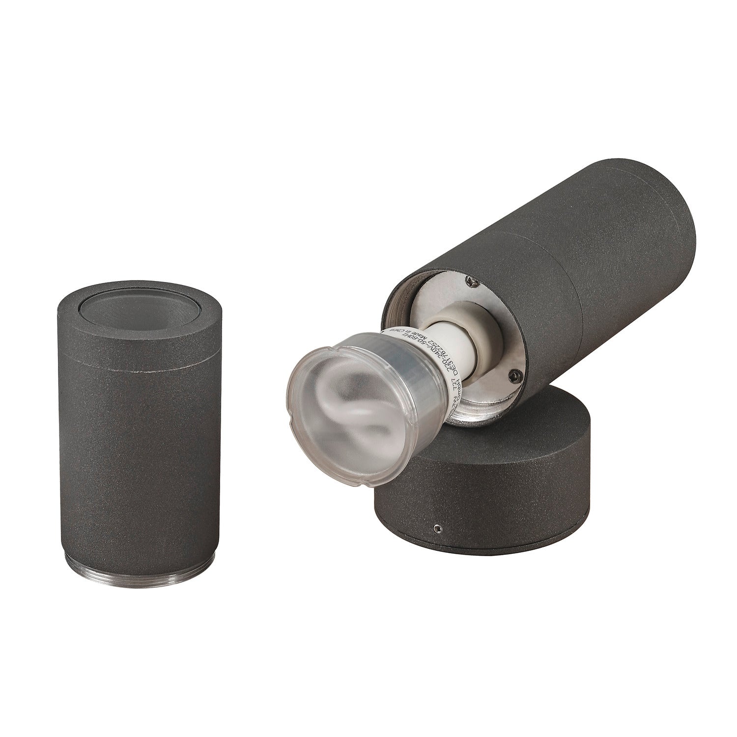 ASTINA, luminária de parede para exteriores, TCR50-SE, IP44, redonda, up/down, antracite, máx. 44 W