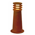 RUSTY 40, luminária de apoio para exteriores, TC-DSE, IP55, redonda, aço enferrujado, Ø/A 19/40 cm, máx. 11 W