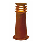 RUSTY 40, luminária de apoio para exteriores, TC-DSE, IP55, redonda, aço enferrujado, Ø/A 19/40 cm, máx. 11 W