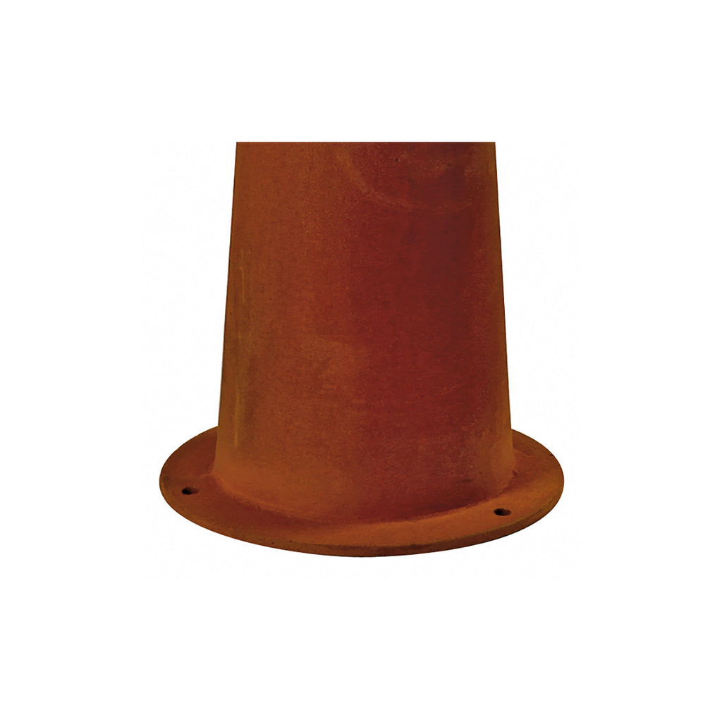 RUSTY 40, luminária de apoio para exteriores, TC-DSE, IP55, redonda, aço enferrujado, Ø/A 19/40 cm, máx. 11 W