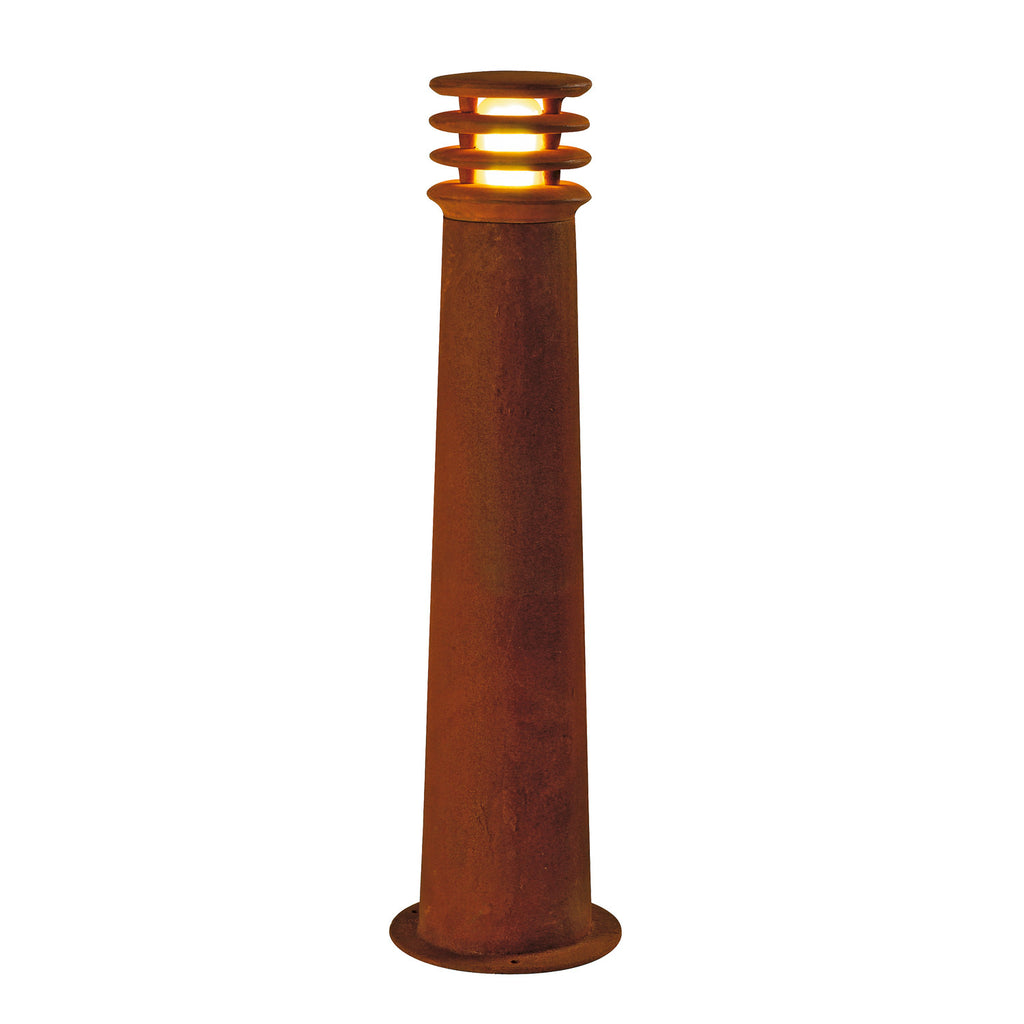 RUSTY 70, luminária de apoio para exteriores, TC-DSE, IP55, redonda, aço enferrujado, Ø/A 19/70 cm, máx. 11 W