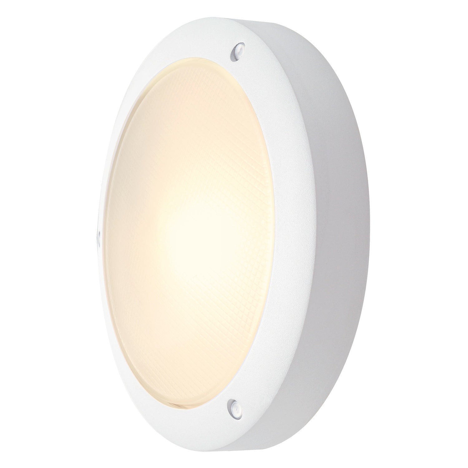 BULAN, luminária de parede e de teto para exteriores, C35, IP44, redonda, branco, vidro acetinado, máx. 60 W
