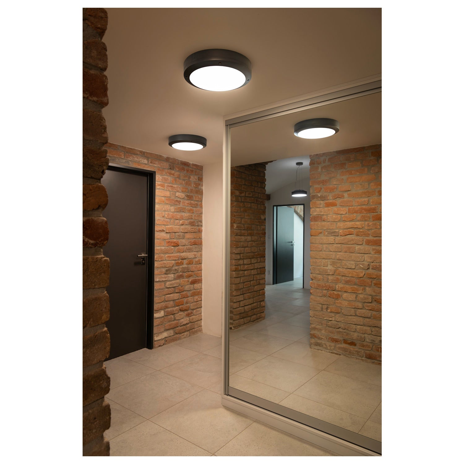 BULAN, luminária de parede e de teto para exteriores, C35, IP44, redonda, antracite, vidro acetinado, máx. 60 W