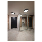 BULAN, luminária de parede e de teto para exteriores, C35, IP44, redonda, antracite, vidro acetinado, máx. 60 W