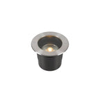 DASAR 215, luminária de embutir no chão para exteriores, QPAR111, IP67, redonda, aço inox 316, máx. 75 W