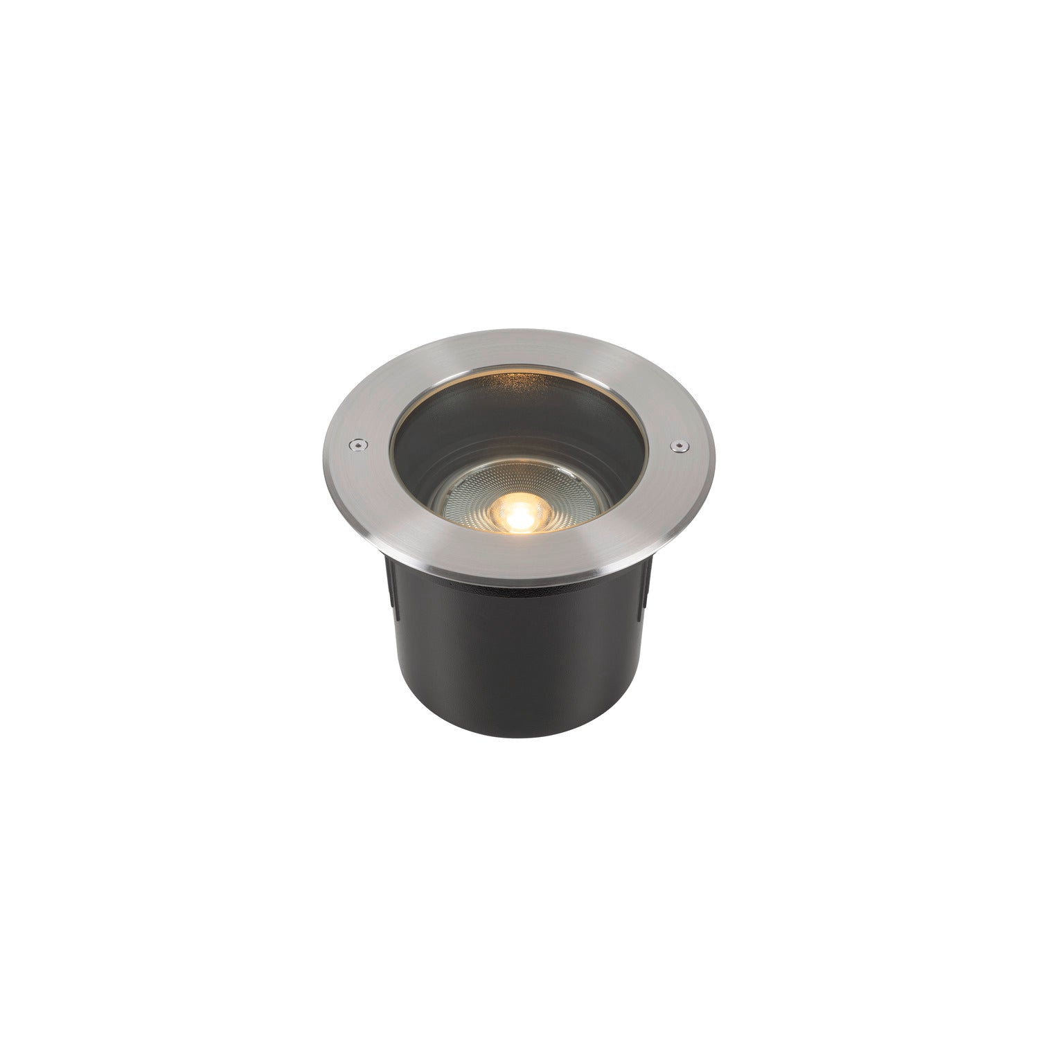 DASAR 215, luminária de embutir no chão para exteriores, QPAR111, IP67, redonda, aço inox 316, máx. 75 W