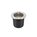 DASAR 215, luminária de embutir no chão para exteriores, QPAR111, IP67, redonda, aço inox 316, máx. 75 W