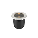 DASAR 215, luminária de embutir no chão para exteriores, QPAR111, IP67, redonda, aço inox 316, máx. 75 W