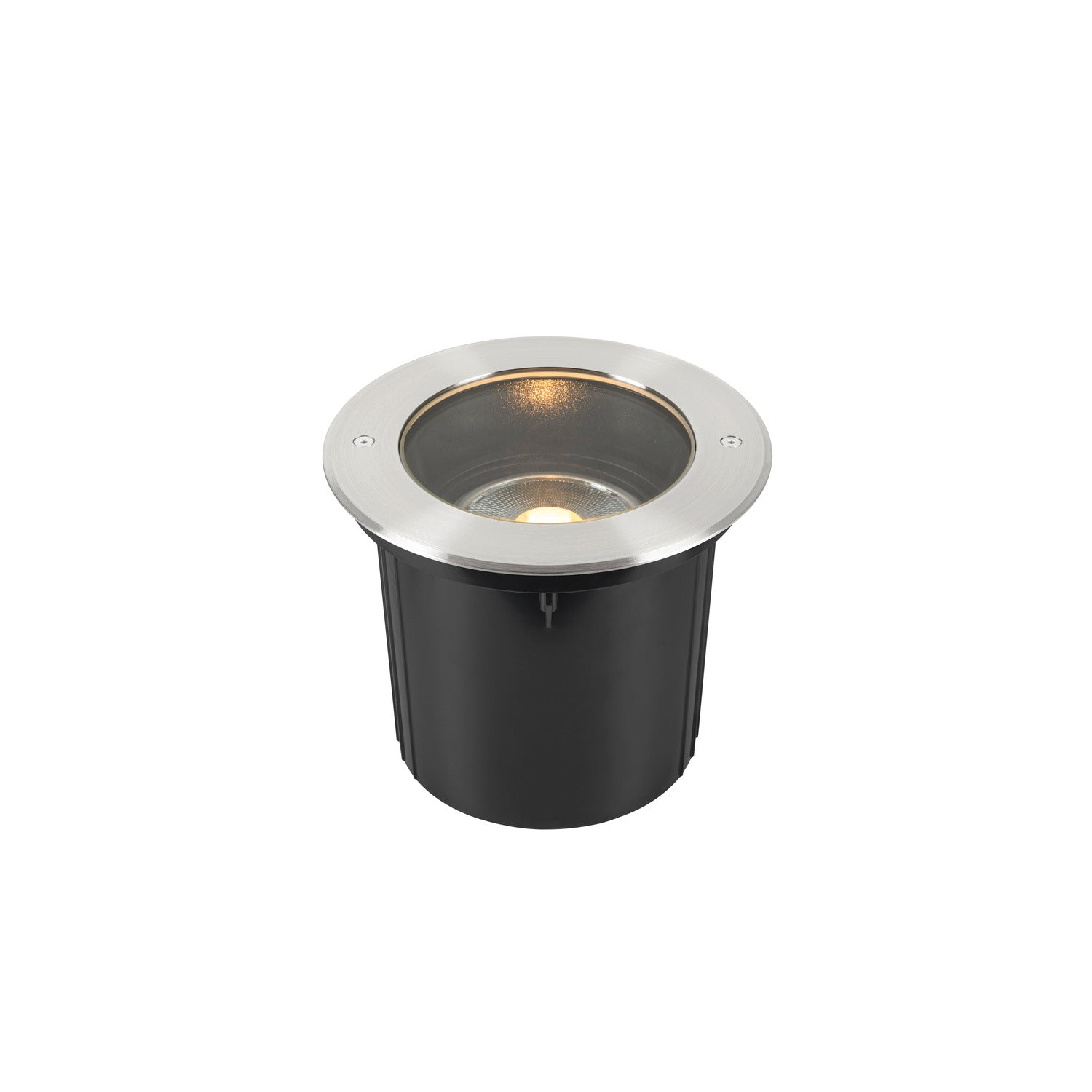 DASAR 215, luminária de embutir no chão para exteriores, QPAR111, IP67, redonda, aço inox 316, máx. 75 W
