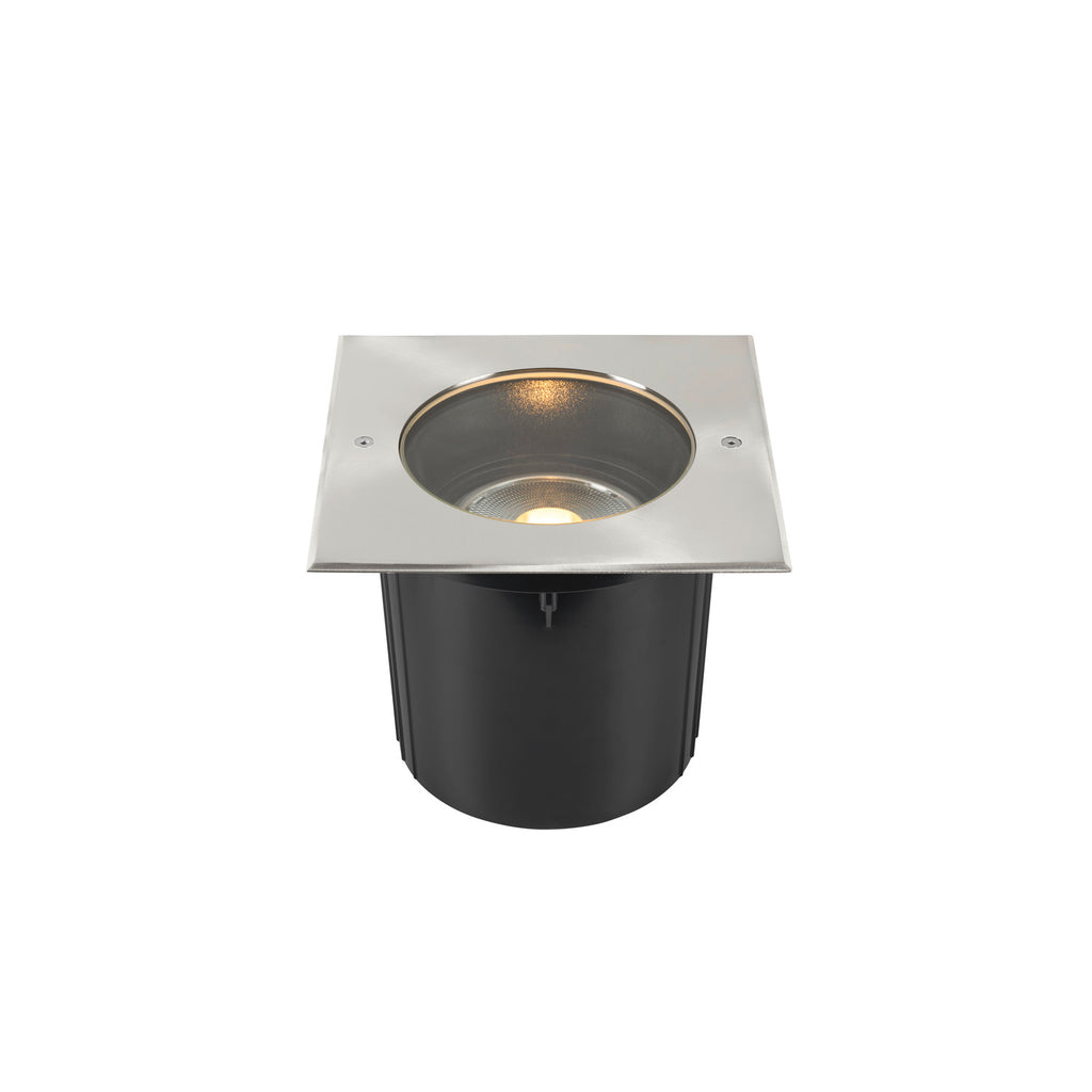DASAR 215, luminária de embutir no chão para exteriores, QPAR111, IP67, angular, aço inox 316, máx. 75 W