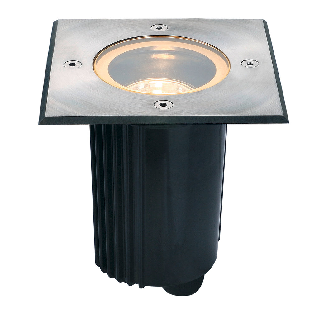 DASAR® 115, projetor de embutir no chão para exteriores, QPAR51, IP67, angular, aço inox 316, máx. 35 W