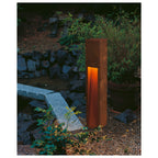 RUSTY SLOT 80, luminária de apoio para exteriores, TC-DSE, IP44, aço enferrujado, C/L/A 12/12/80 cm máx. 11 W
