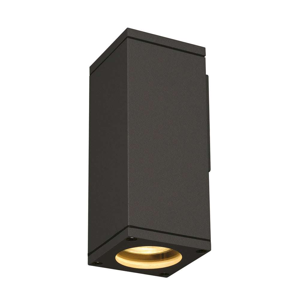 THEO WALL, luminária de parede para exteriores, QPAR51, angular, antracite, máx. 35 W