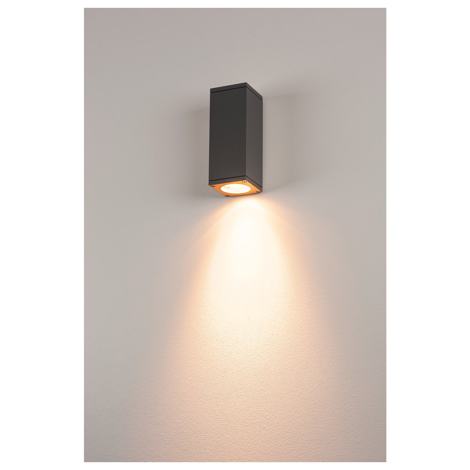 THEO WALL, luminária de parede para exteriores, QPAR51, angular, antracite, máx. 35 W