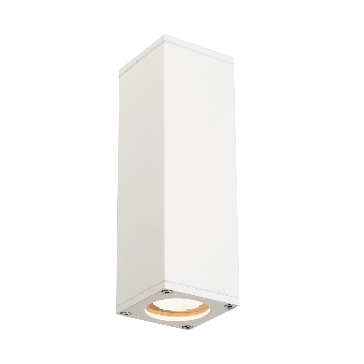 THEO, luminária de parede para exteriores, QPAR51, IP44, angular, up/down, branco, máx. 70 W
