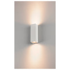 THEO, luminária de parede para exteriores, QPAR51, IP44, angular, up/down, branco, máx. 70 W