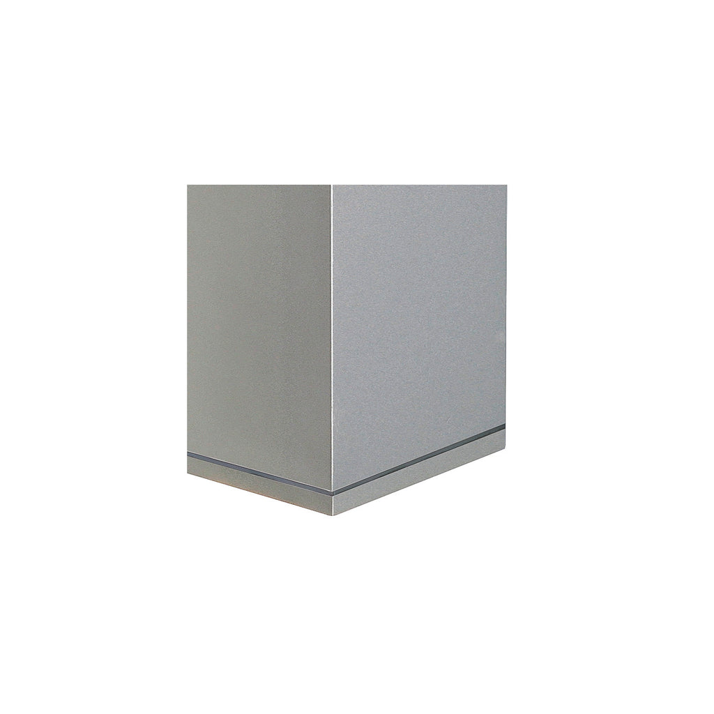 THEO, luminária de parede para o exterior, QPAR51, IP44, quadrado, up/down, cinzento prateado, máx. 70 W