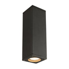 THEO, luminária de parede para o exterior, QPAR51, IP44, quadrado, up/down, antracite, máx. 70 W