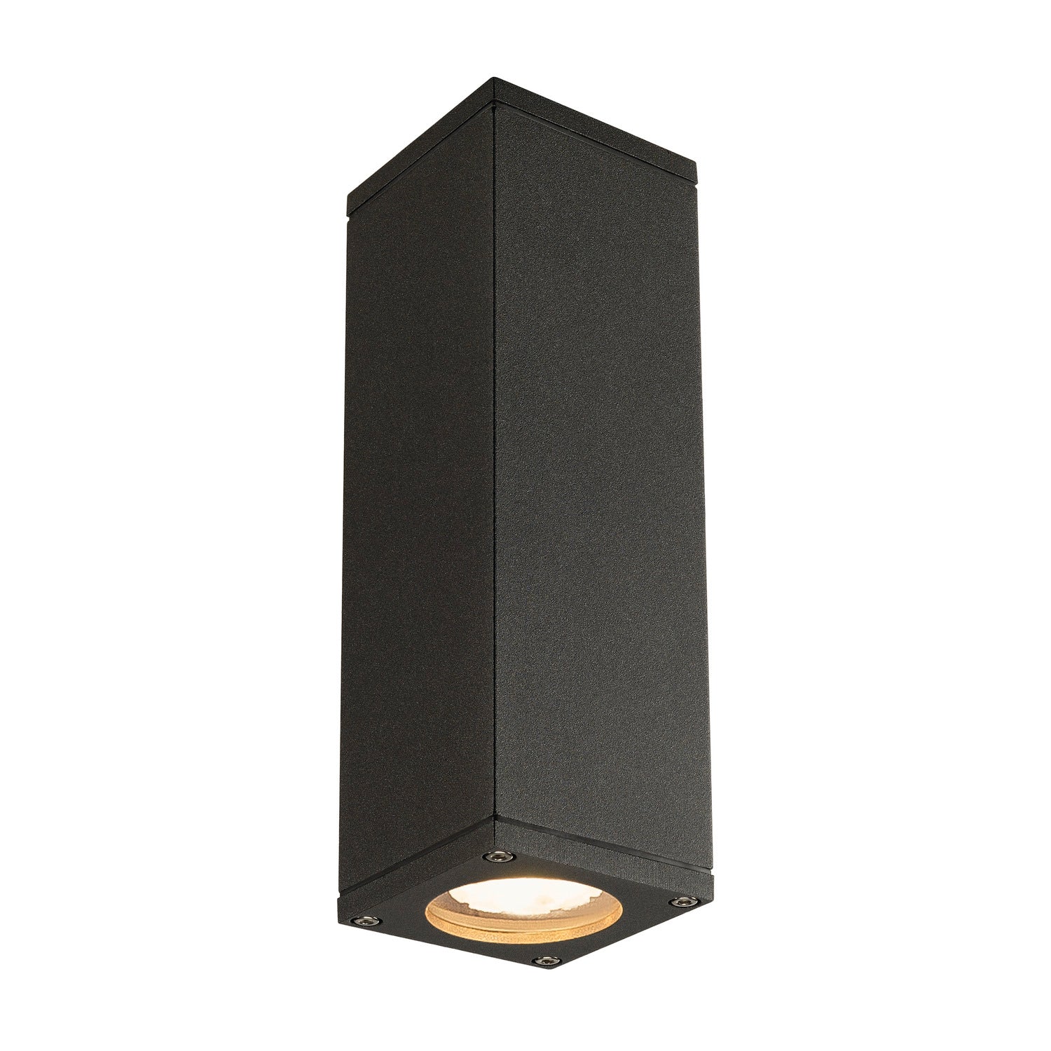 THEO, luminária de parede para o exterior, QPAR51, IP44, quadrado, up/down, antracite, máx. 70 W