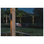 THEO, luminária de parede para o exterior, QPAR51, IP44, quadrado, up/down, antracite, máx. 70 W