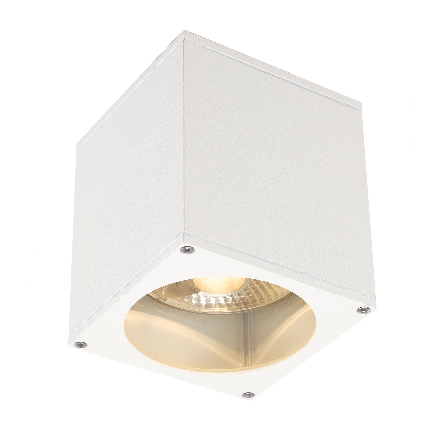 BIG THEO, luminária de teto para exteriores, QPAR111, IP44, angular, branco, máx. 75 W