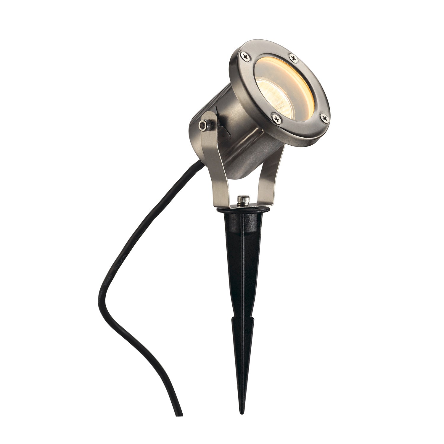 NAUTILUS SPIKE, luminária de estaca para exteriores, QPAR51, IP55, aço inox, máx. 25 W, incl. cabo de 1,5 m e ficha