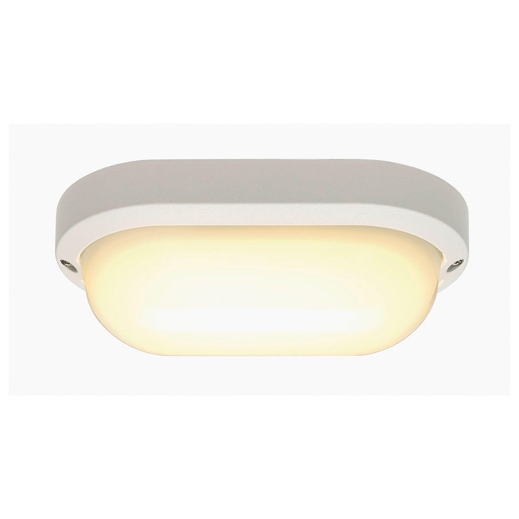 TERANG 2, luminária de parede e de teto para exteriores, LED, 3000 K, IP44, oval, branco, 11 W