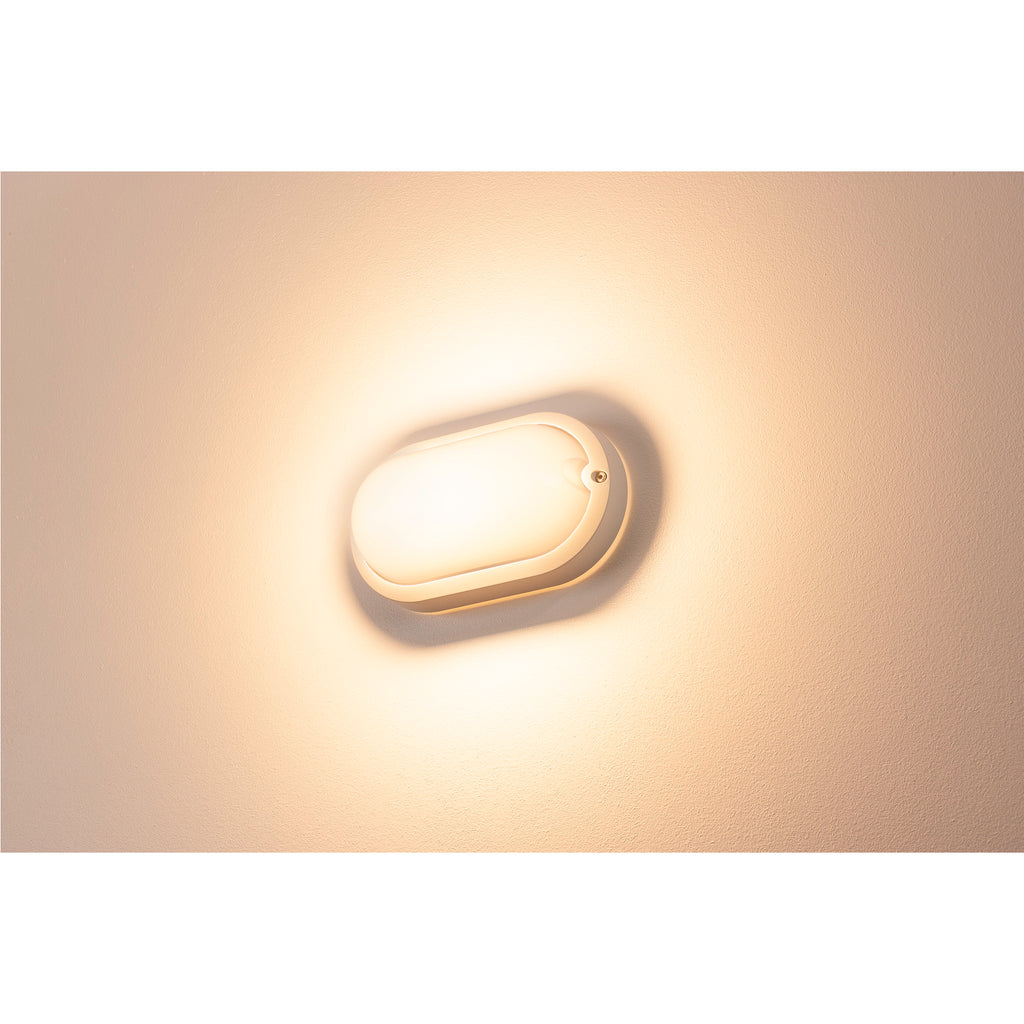 TERANG 2, luminária de parede e de teto para exteriores, LED, 3000 K, IP44, oval, branco, 11 W