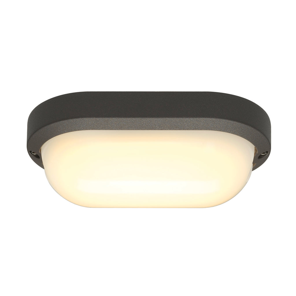 TERANG 2, luminária de parede e de teto para exteriores, LED, 3000 K, IP44, oval, antracite, 11 W