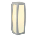 MERIDIAN BOX, luminária de parede para exteriores, TC-(D,H,T,Q)SE, IP54, cinzento prateado, máx. 20 W