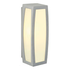 MERIDIAN BOX, luminária de parede para exteriores, TC-(D,H,T,Q)SE, IP54, cinzento prateado, máx. 20 W