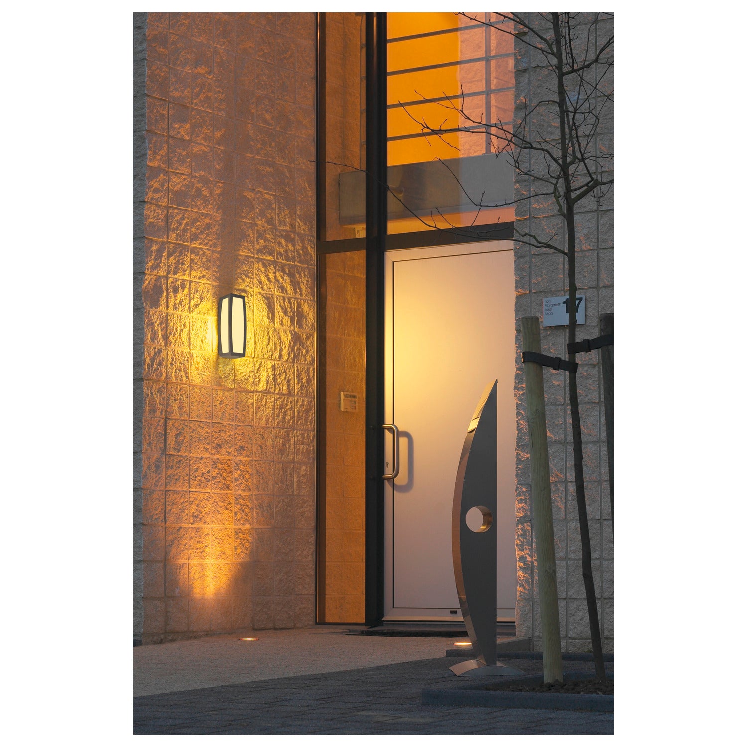 MERIDIAN BOX, luminária de parede para exteriores, TC-(D,H,T,Q)SE, antracite, máx. 20 W, com sensor