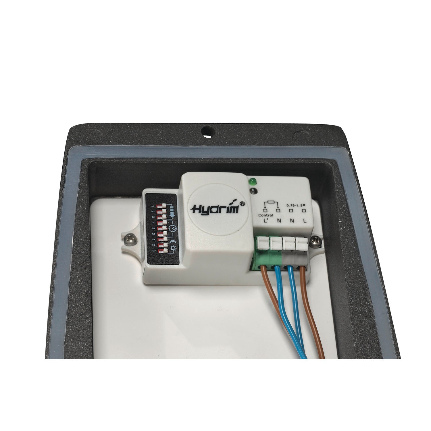 MERIDIAN BOX, luminária de parede para exteriores, TC-(D,H,T,Q)SE, antracite, máx. 20 W, com sensor