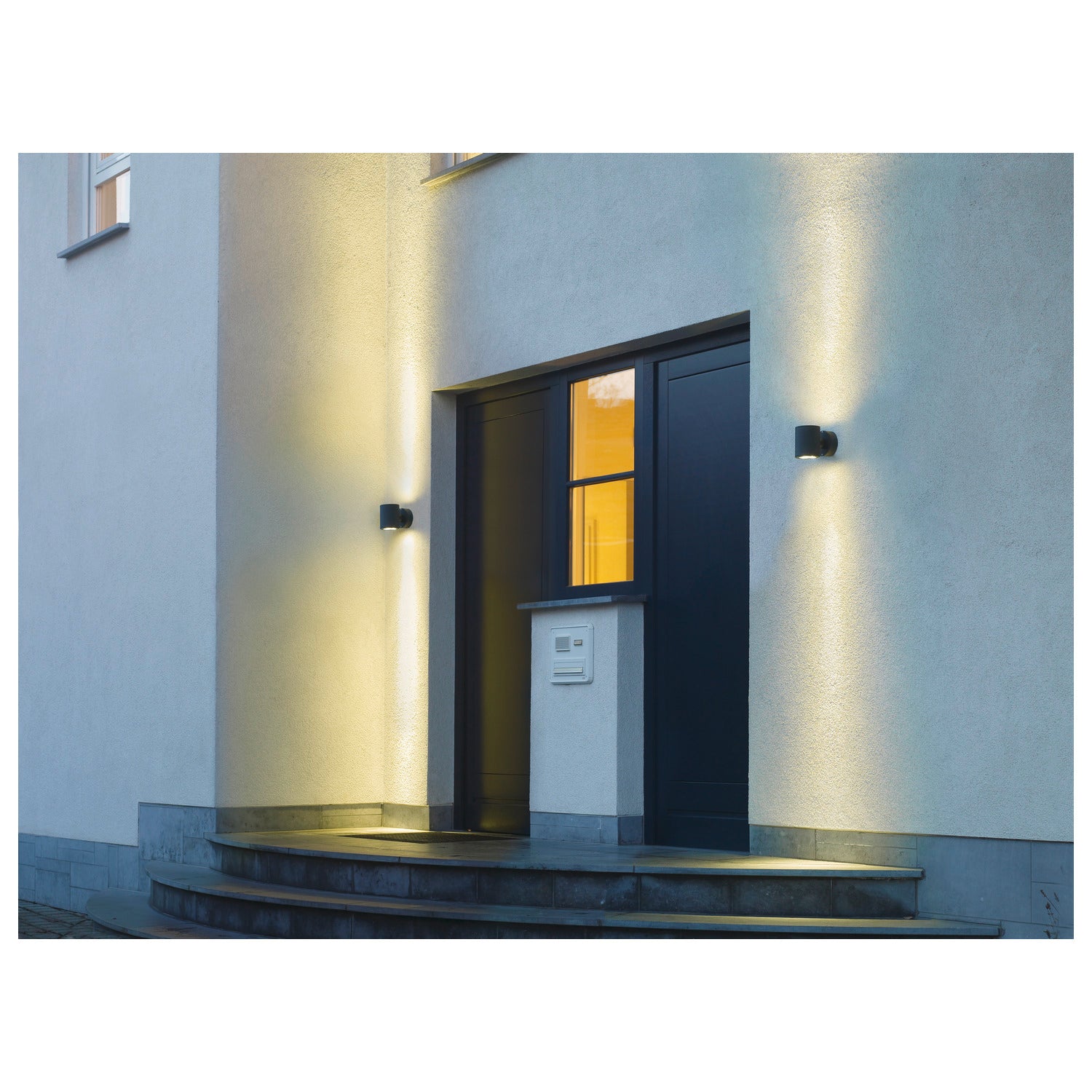 SITRA, luminária de parede para exteriores, duas lâmpadas, TCR-TSE, IP44, up/down, antracite, máx. 18 W