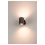 SITRA, luminária de parede para exteriores, duas lâmpadas, TCR-TSE, IP44, up/down, antracite, máx. 18 W