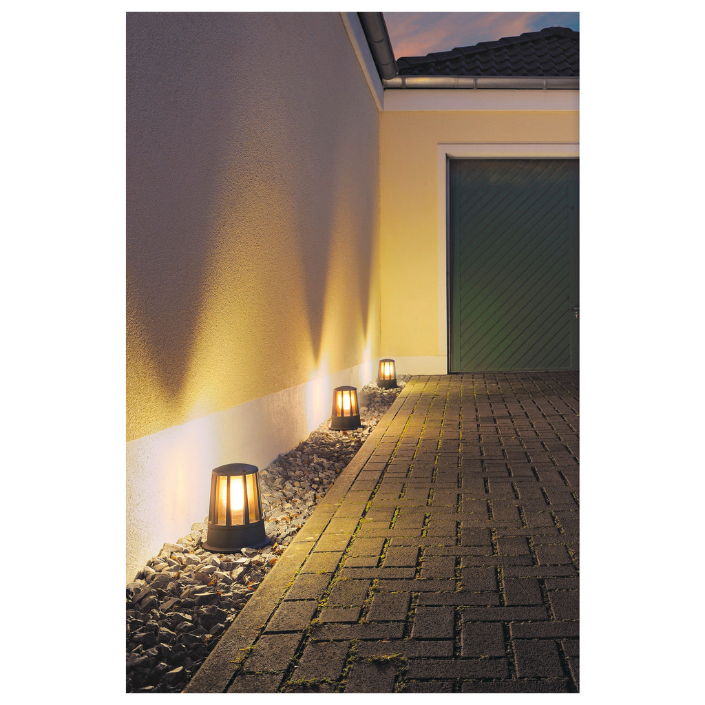 CONE, luminária de apoio para exteriores, A60, IP54, antracite, máx. 100 W