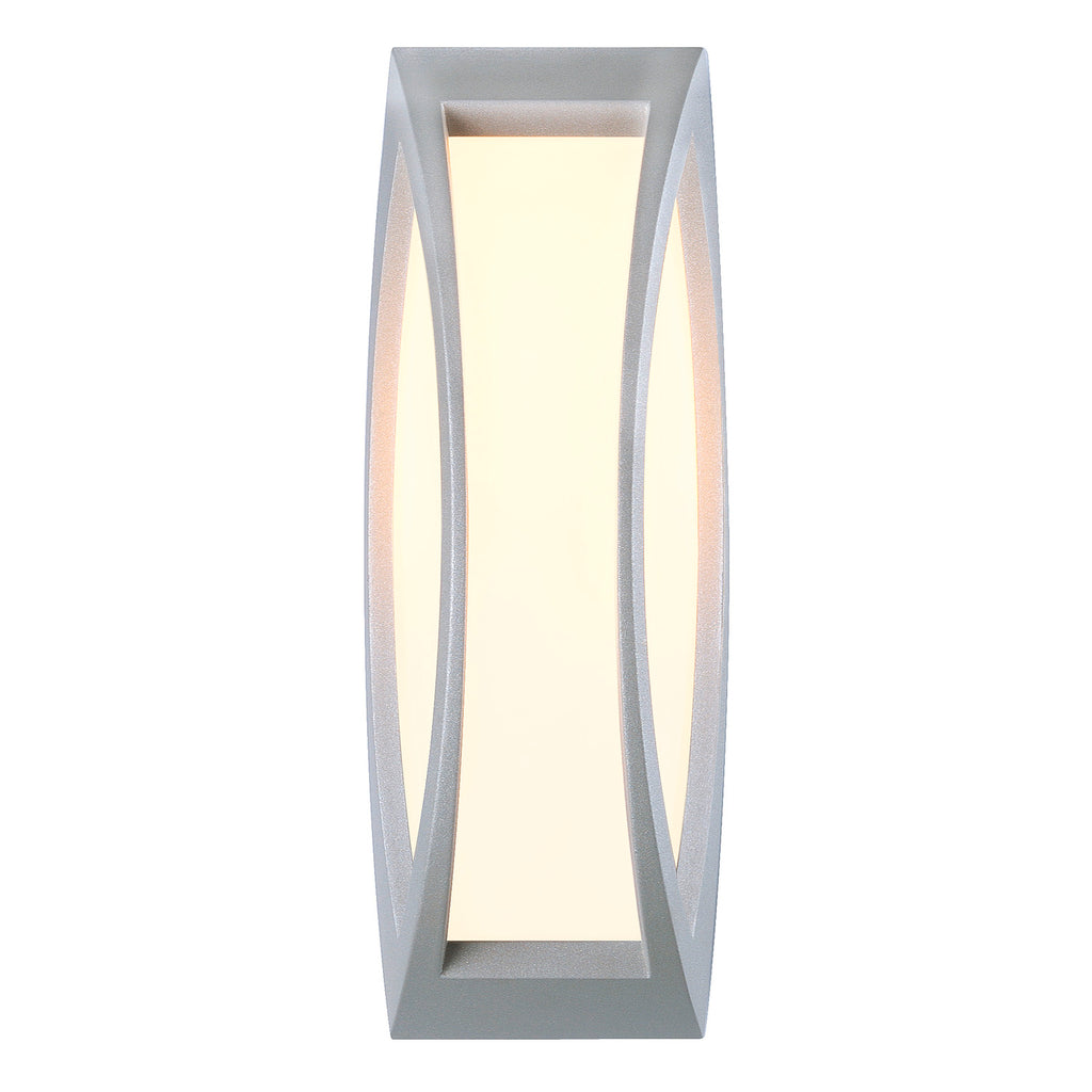 MERIDIAN 2, luminária de parede e de teto para exteriores, TC-(D,H,T,Q)SE, IP54, cinzento prateado, máx. 25 W
