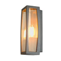MERIDIAN BOX 2, luminária de parede para exteriores, TC-(D,H,T,Q)SE, antracite, máx. 25 W, plástico claro