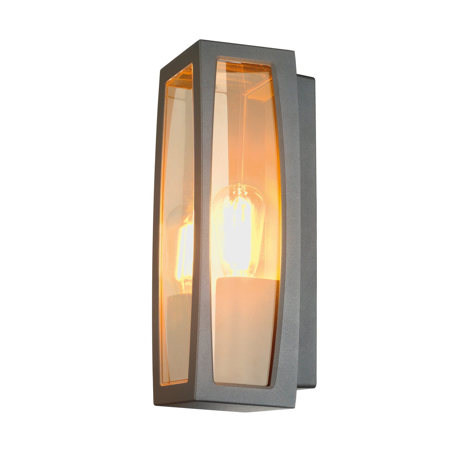 MERIDIAN BOX 2, luminária de parede para exteriores, TC-(D,H,T,Q)SE, antracite, máx. 25 W, plástico claro
