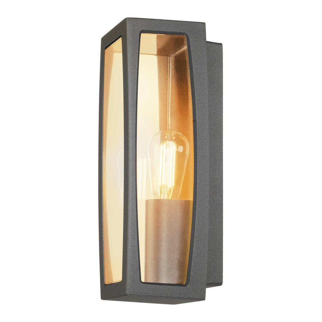 MERIDIAN BOX 2, luminária de parede para exteriores, TC-(D,H,T,Q)SE, antracite, máx. 25 W, plástico claro