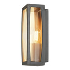 MERIDIAN BOX 2, luminária de parede para exteriores, TC-(D,H,T,Q)SE, antracite, máx. 25 W, plástico claro