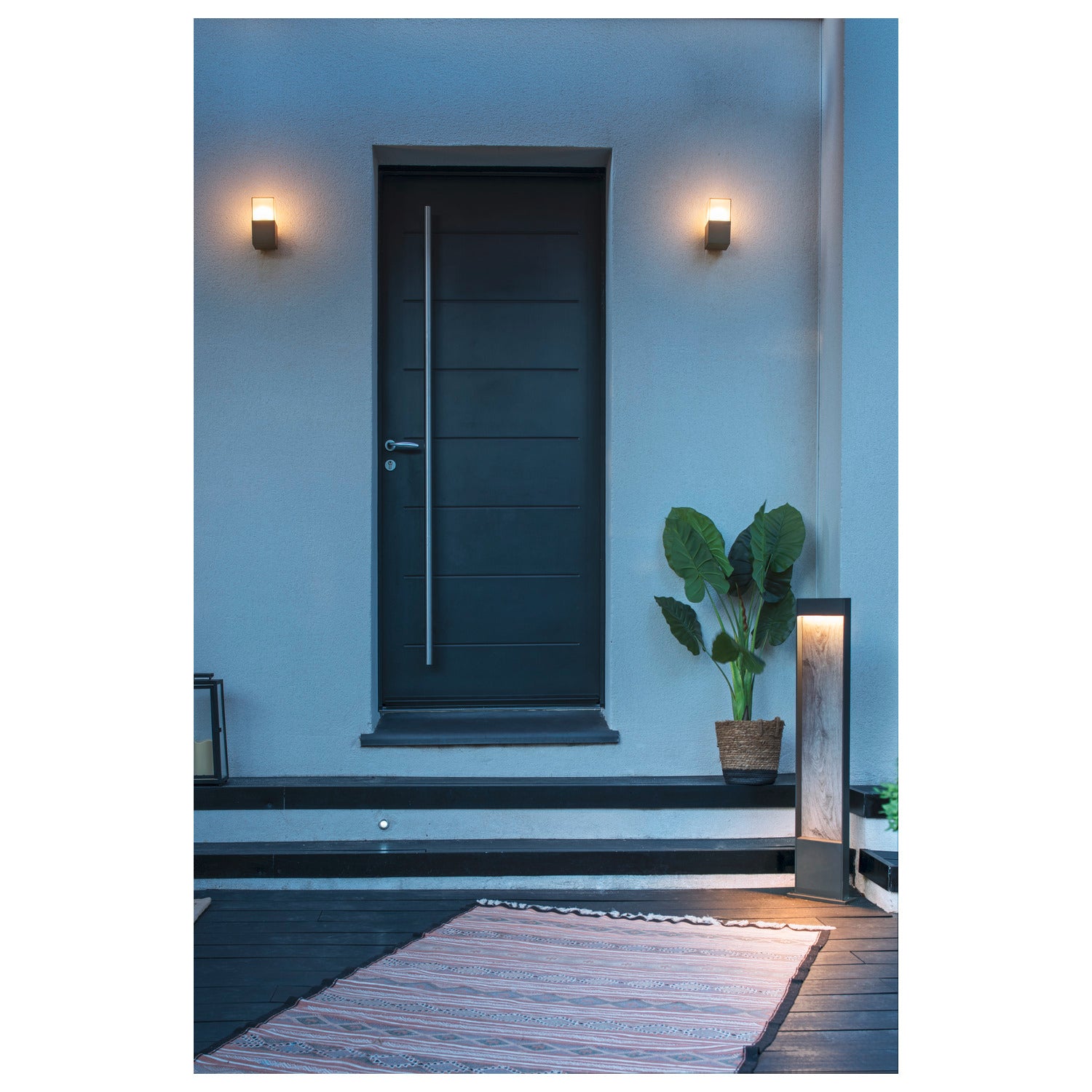 GRAFIT WL, luminária de parede para exteriores, TC-DSE, IP44, antracite, lâmpada economizadora de energia, máx. 11 W