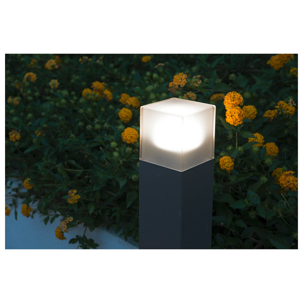 GRAFIT 60, luminária de apoio para exteriores, TC-DSE, IP44, antracite, lâmpada economizadora de energia, C/L/A 12/12/60 cm, máx. 11 W