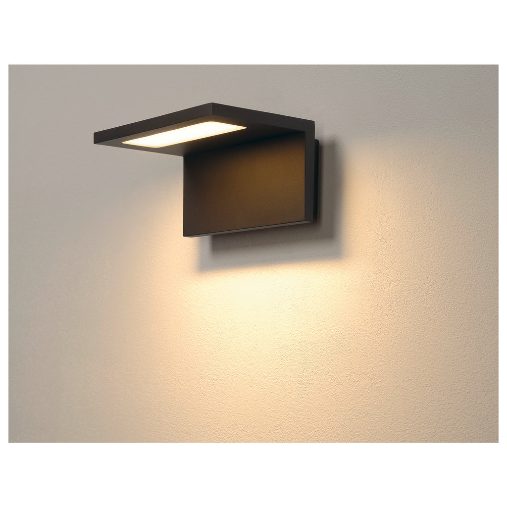 ANGOLUX WALL, luminária de parede para exteriores, LED, 3000 K, IP44, antracite, 36 LED SMD, máx. 7,51 W