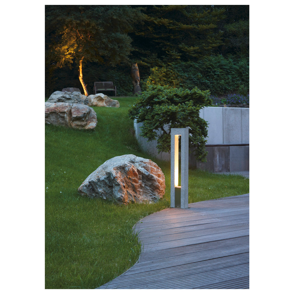 ARROCK ARC, luminária de apoio para exteriores, QPAR51, IP44, salt & pepper, granito, máx. 35 W