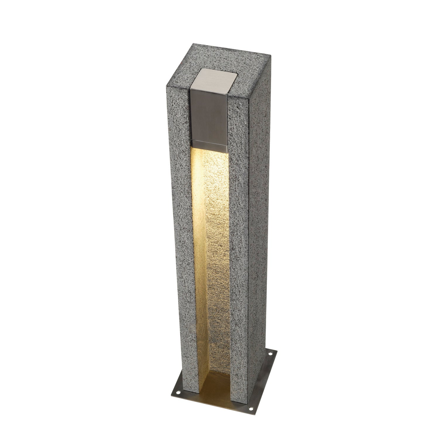 ARROCK SLOT, luminária de apoio para exteriores, LED GU10 51 mm, IP44, angular, salt & pepper, granito, máx. 4 W LED