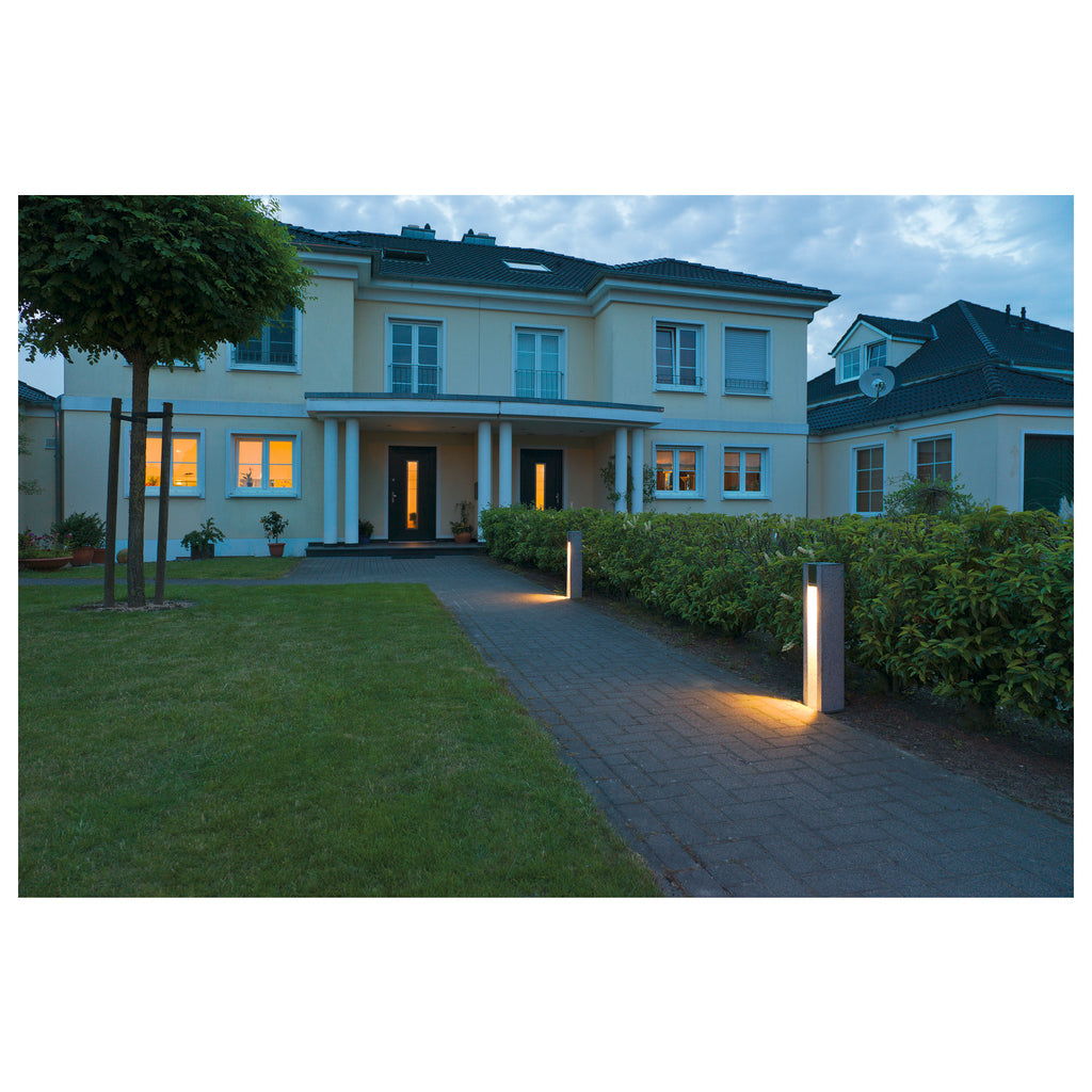 ARROCK SLOT, luminária de apoio para exteriores, LED GU10 51 mm, IP44, angular, salt & pepper, granito, máx. 4 W LED