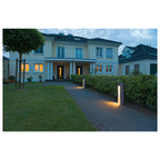 ARROCK SLOT, luminária de apoio para exteriores, LED GU10 51 mm, IP44, angular, salt & pepper, granito, máx. 4 W LED