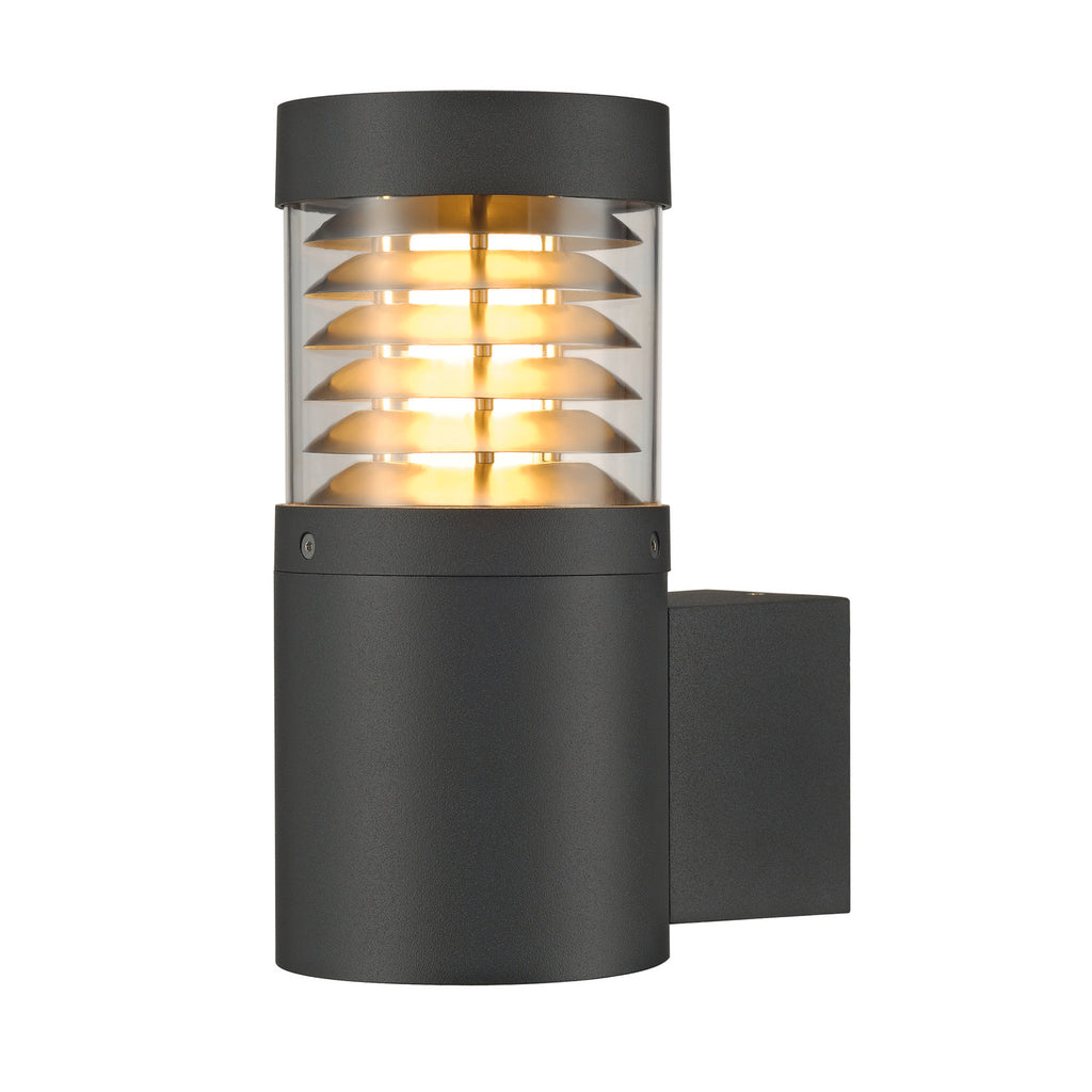 F-POL WALL, luminária de parede para exteriores, TC-(D,H,T,Q)SE, IP54, redonda, antracite, máx. 20 W
