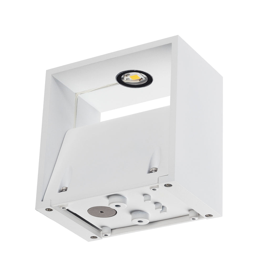LOGS WALL, luminária de parede para exteriores, LED, 3000 K, IP65, angular, branco, 8 W